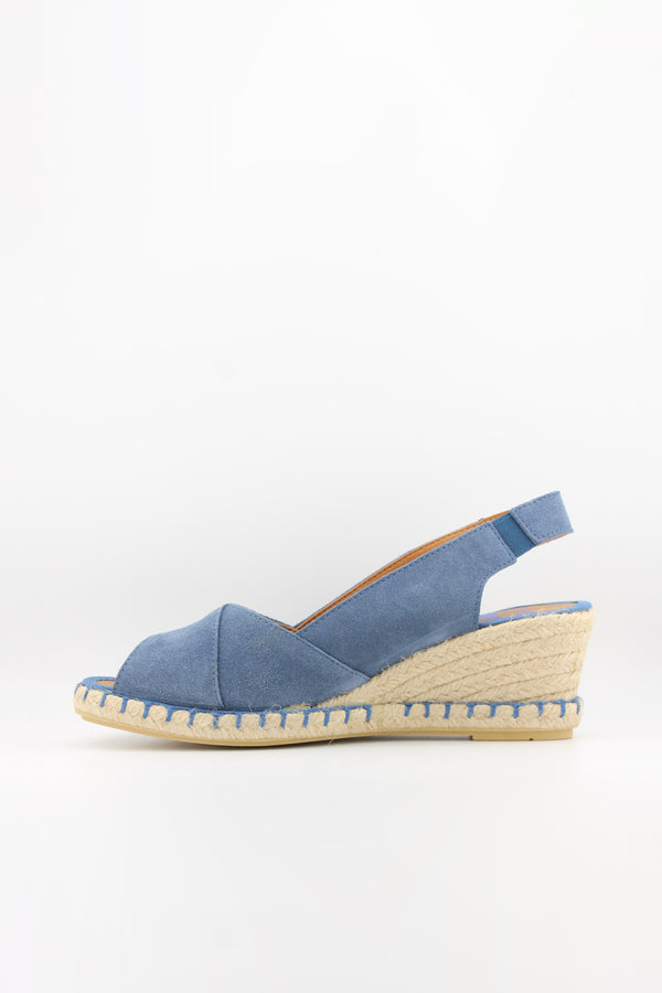 Verbenas Peep-Toe Suede Espadrille Wedges